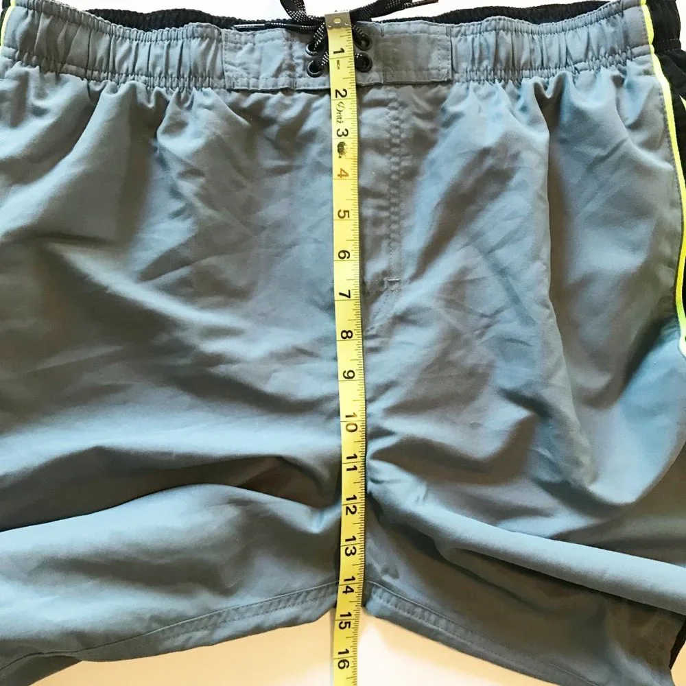 NIKE Gray Swim Trunk Athletic Shorts Mens XL Hybrid Summer Activewear Sporty